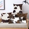 Throw Pillowcase Cow Pattern Cushion Cover Hidden Zipper Square Pillow Case for Home Sofa Decoration