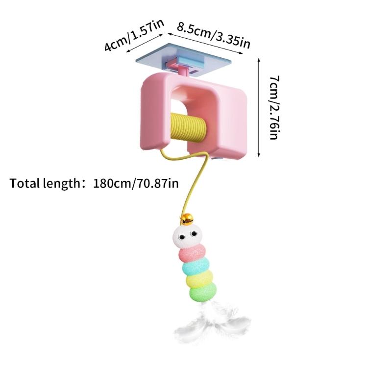 Электрическая игрушка-качалка для кошек с колокольчиками, перьевой элемент, подвесной дизайн, время для игр