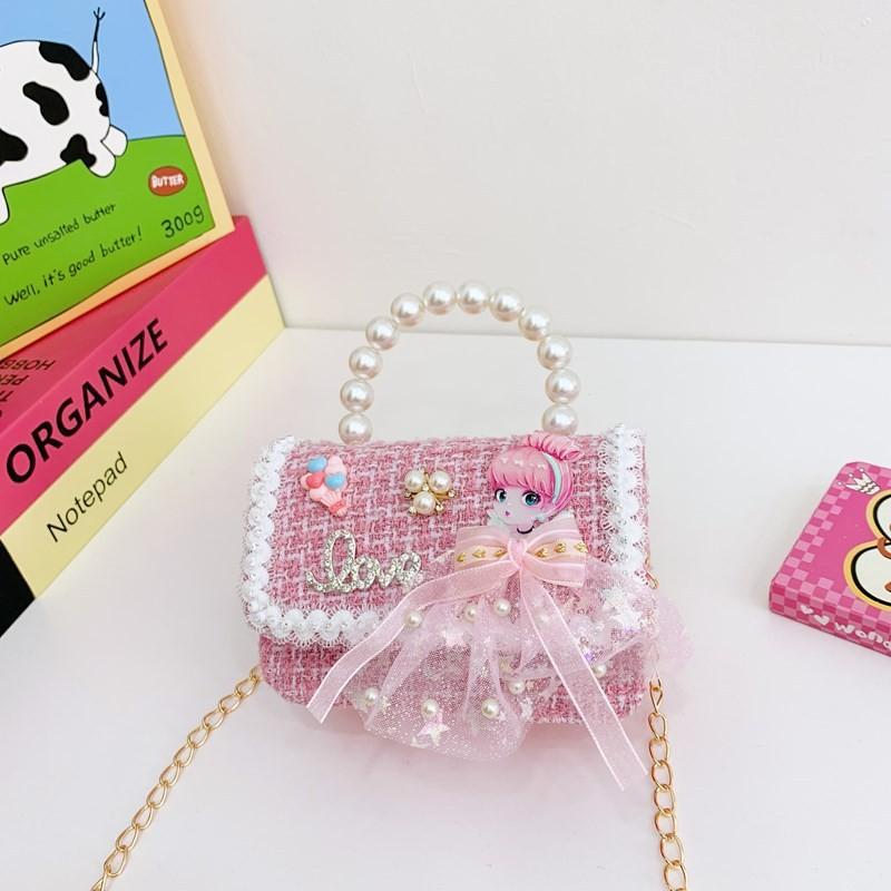 Charming Lightweight Pearl Shoulder Bag For Girls Featuring Cute Design Princess