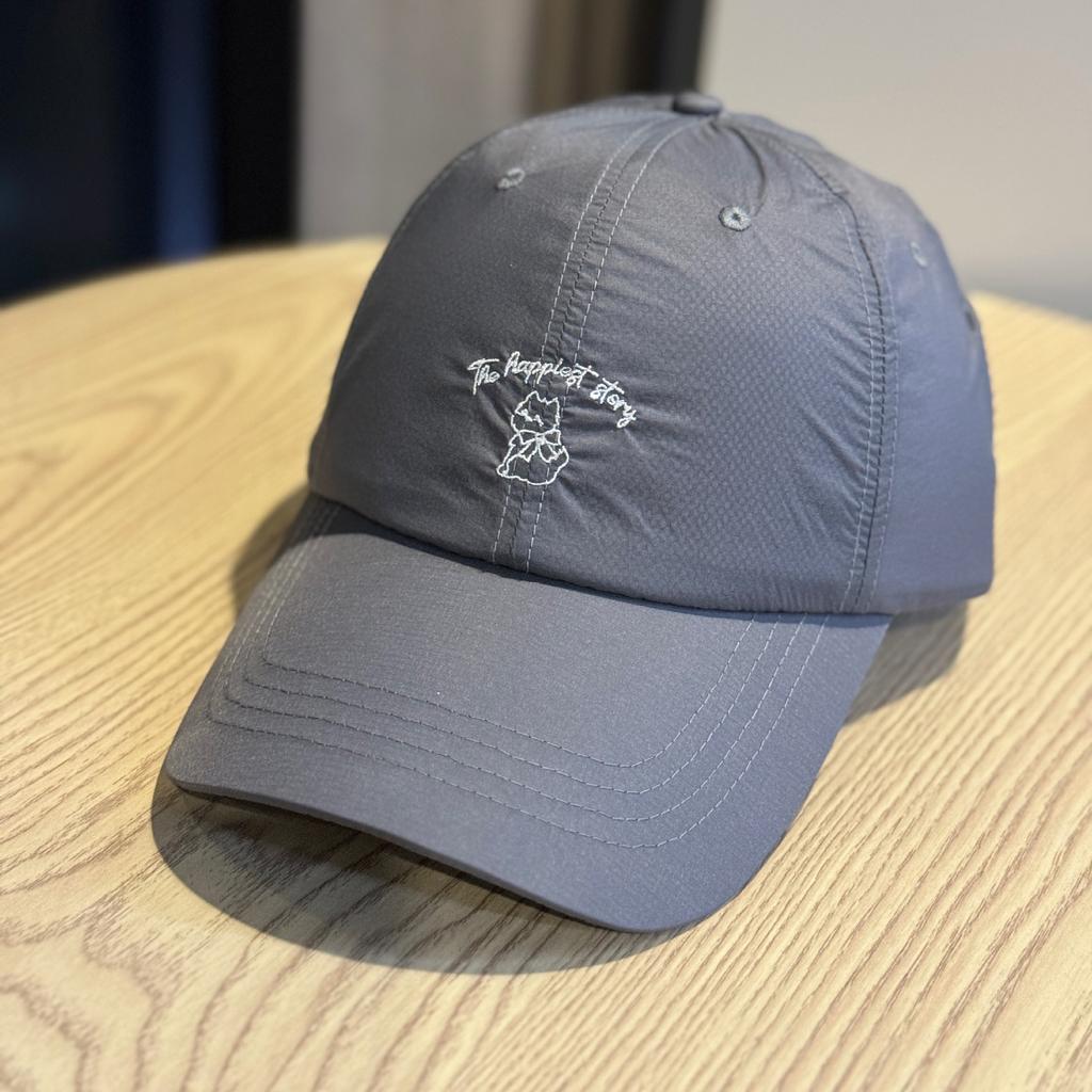 2026New letter kitten embroidered baseball cap for men and women, spring and summer thin breathable quick-dry curved brim sun protection cap