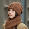 Women's Winter Wool Hat Knitted Dome Style with Eaves Brim, Warm and Fashionable
