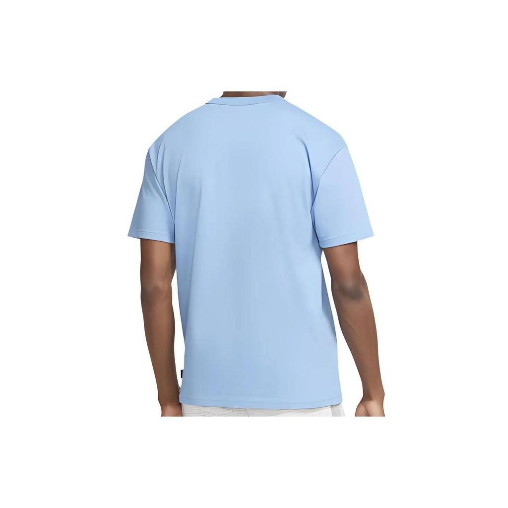 Nike T Shirts Men's Blue Crew Neck Moderate Straight Fit (Unisex) T-Shirts DB3194 496