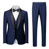 Men's 3 Piece Wedding Dress Suits Slim Fit Lapel Tuxedos Party Leisure Formal Male Suit For Groomsman Suit (Blazer+Vest+Pants)