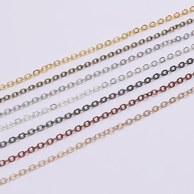 Плоская металлическая О-образная цепочка - тонкое ожерелье-крестик своими руками (1,5/2,0/2,5/3,5 мм)