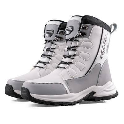 Модные Уютные Теплые Пушистые Парные Хлопковые Ботинки Модный Дизайн на Шнуровке Толстая Подошва Зимние Новые Повседневные Большого Размера Женские Ботильоны