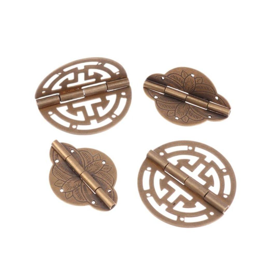 Openwork Furniture Hinge Round Plate Design Wood Box Hinge Vintage Hardware Jewelry Box