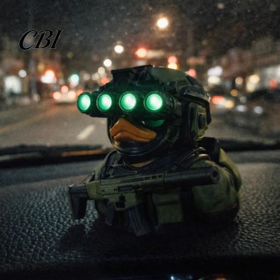 Desktop Tactical Decoration Night Vision Duck Figurine, Cool Military Statue, Desk Decor for Gamers Collectible Figure Collectors, 4 Colors Available,