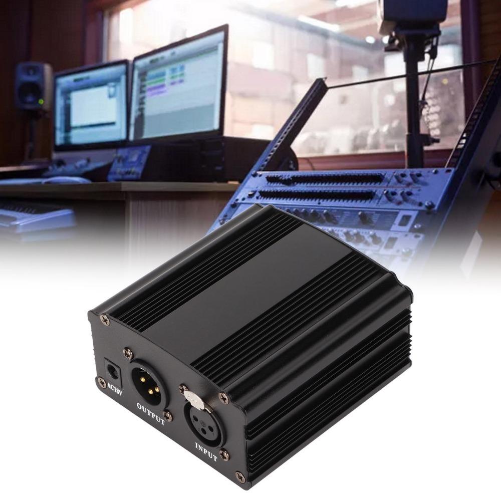 with XLR 3 Pin Cable 48V Phantom Power Supply for US Plug 110V 48V Power Supply Music Equipment