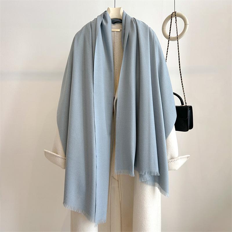 Luxury Winter Cashmere Scarf Women Solid Handkerchief Warm Pashmina Female Shawl Tassel Wrap Soft Pareo Bufanda Scarves Stole
