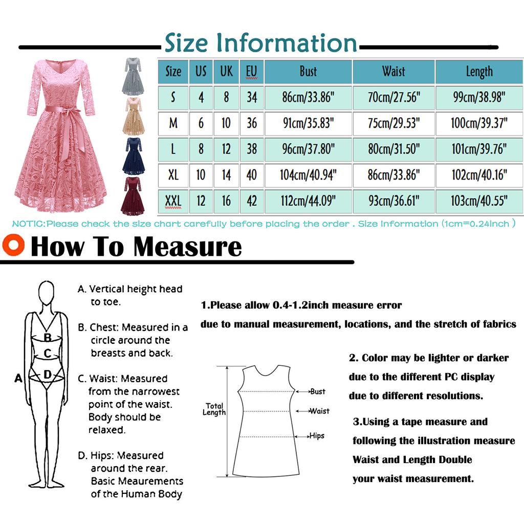 Women's Fashion Vintage V-Neck Long Sleeve Lace Retro Slim Evening Dress