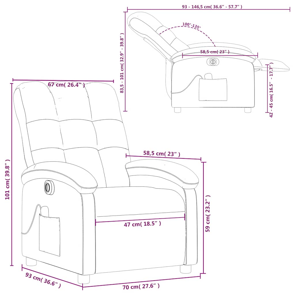 Electric Massage Chair Black Fabric