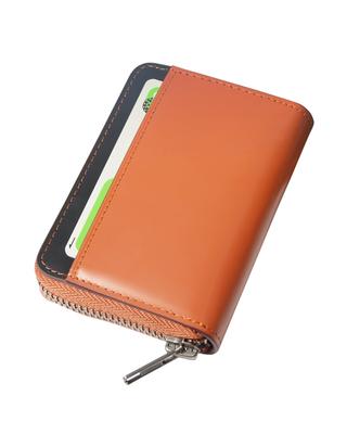 LUOLUO Кожа Точиги Чехол для кредитных карт с карманом для монет YKK Красный Мужской Слоты, Защита от скимминга, Кожа, Вместимость, Кошелек-аккордеон,