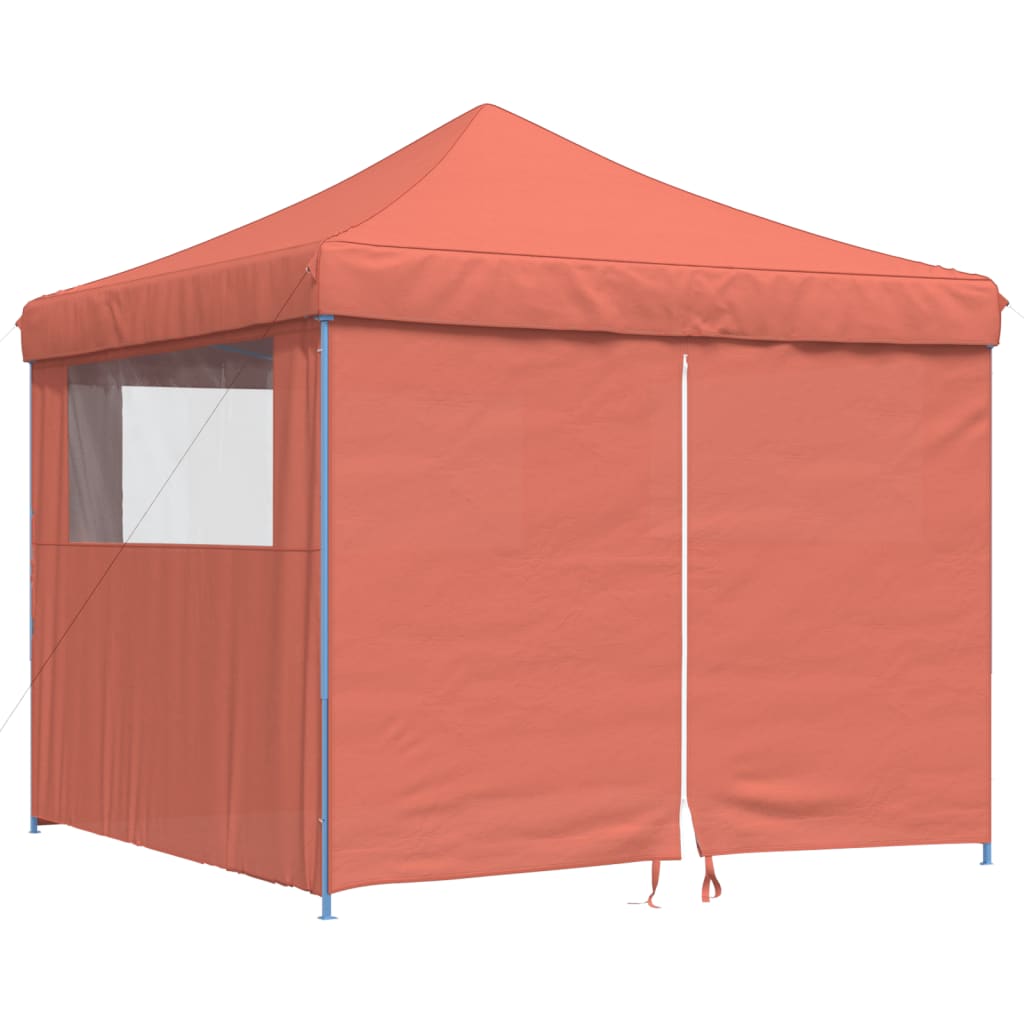 Pop Up Party Tent Foldable with 4 Side Panels Terracotta Red