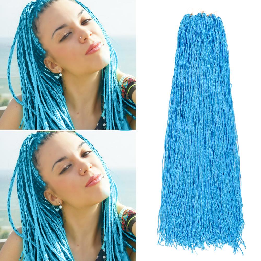 28'' Long Synthetic Zizi Braid Hair Straight Colorful Zizi Box Braids Crochet Hair Extension Pink Write Purple for Women Party