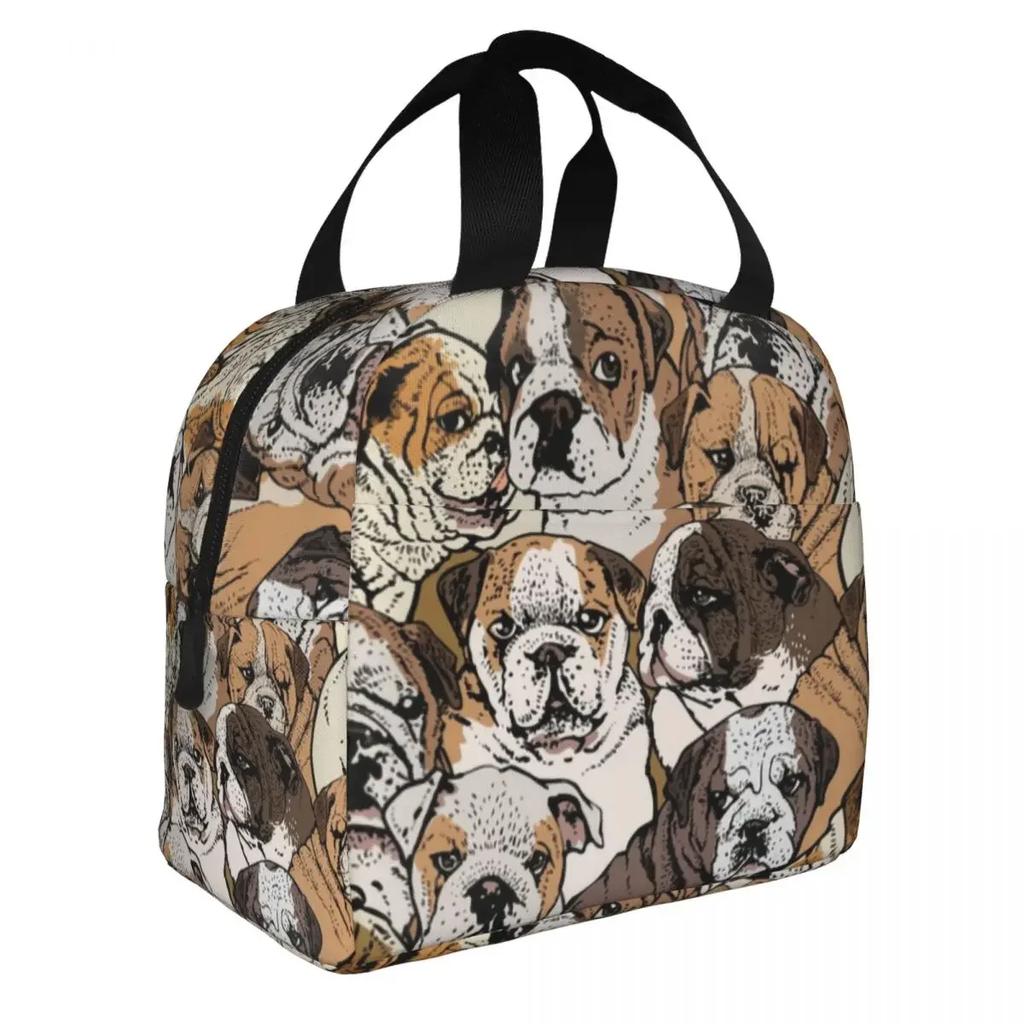 Ланч-бокс с изображением британского бульдога для женщин, портативный герметичный охладитель, термосумка для еды, для детей, школьников