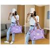 20-35L Women Travel Bag Large Capacity Zipper Closure Retractable Bottom Firm Stitching Great Load Bearing Foldable Duffel Bag Shoulder Overnight Bag