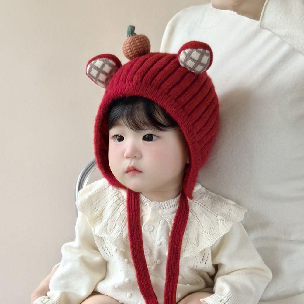 Breathable Toddler's Plush Knitted Hat Cold-Resistant Kids Ear Protection Hat Winter Season