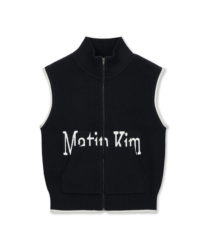 Жилет на молнии с узором "точка" Mattengkim Matin Spell Point Knit Черный