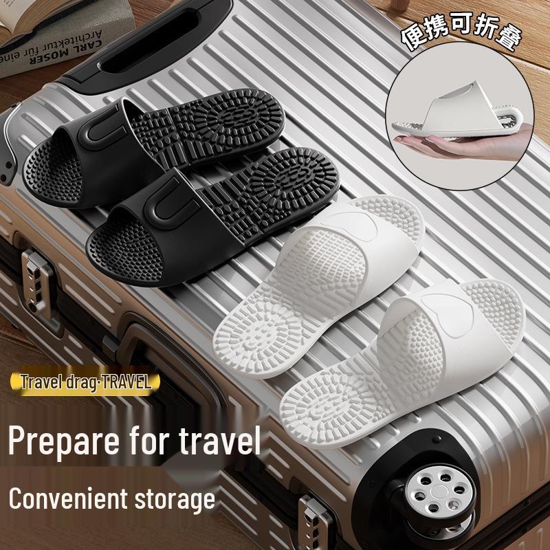 Женские минималистичные складные EVA тапочки для ванной - Бесшумные, устойчивые к запаху, противоскользящие для путешествий и использования в отеле
