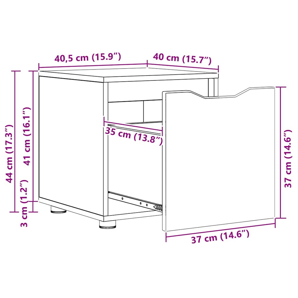 Bathroom Cabinet Concrete Grey 40.5 x 40 x 44 cm Particleboard