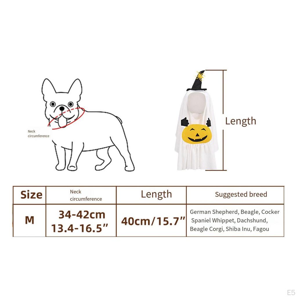 Halloween Ghost Dog Costume Apparel Cosplay Clothes for Festival Party Accessories