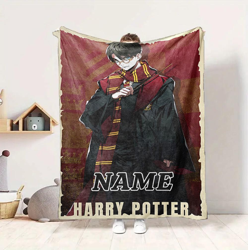 Custom Name Golden Snitch Flannel Blanket Throw Blanket Soft Warm Sofa Bed home Decor Unique Gift
