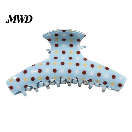 Large Hair Clip for Women Back Head Claw, Strong Bite Force Clip, Dot Print Grip Anti-Slip Teeth Accessory Daily Wear Summer Style