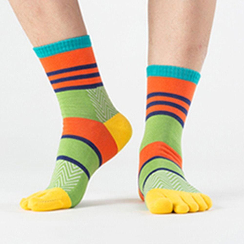 Soft Split-toed Socks Trendy Thick Long Tube Cotton Man Socks Middle Tube Hosiery Five Finger Socks