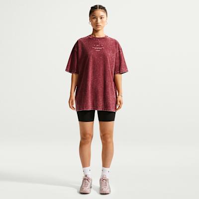 Женские футболки Nike Женские Красные С круглым вырезом Средние