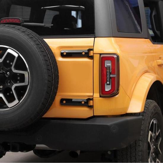 For -2024 Ford Bronco Gloss Black Look Rear Tailgate Door Hinge Cover Trim