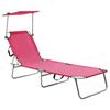 Day and Night - Day and Night Folding Sun Lounger with Pink Aluminium Canopy