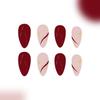 Короткие миндальные накладные ногти с глянцевым покрытием для новогоднего французского акрилового маникюра для женщин и девочек 24 шт.