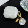 Защитный чехол для AirPods 3 с узором-ракушкой, мягкая крышка из ТПУ с брелоком-подвеской из жемчуга, совместимый с беспроводными наушниками Apple
