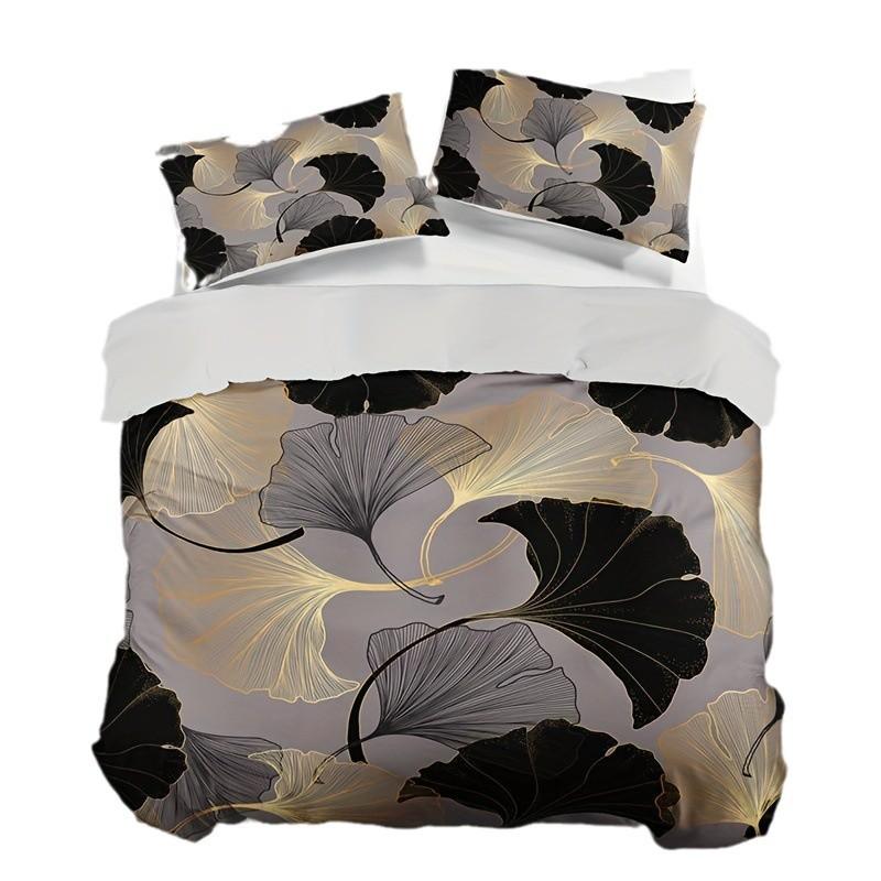 Ginkgo biloba 3D high definition digital printing duvet cover set soft and comfortable bedding