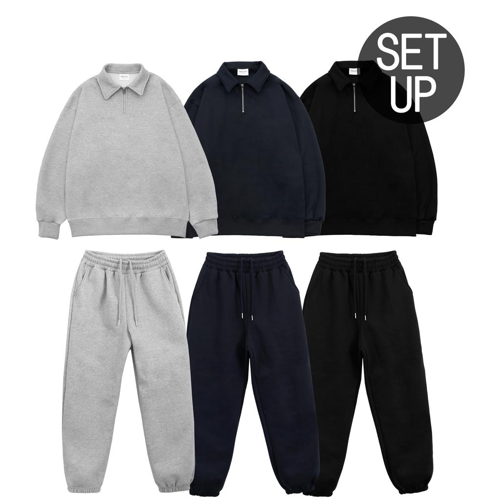 REBRENNER Daily Sweat Fleece-Lined Half-Zip Training Set