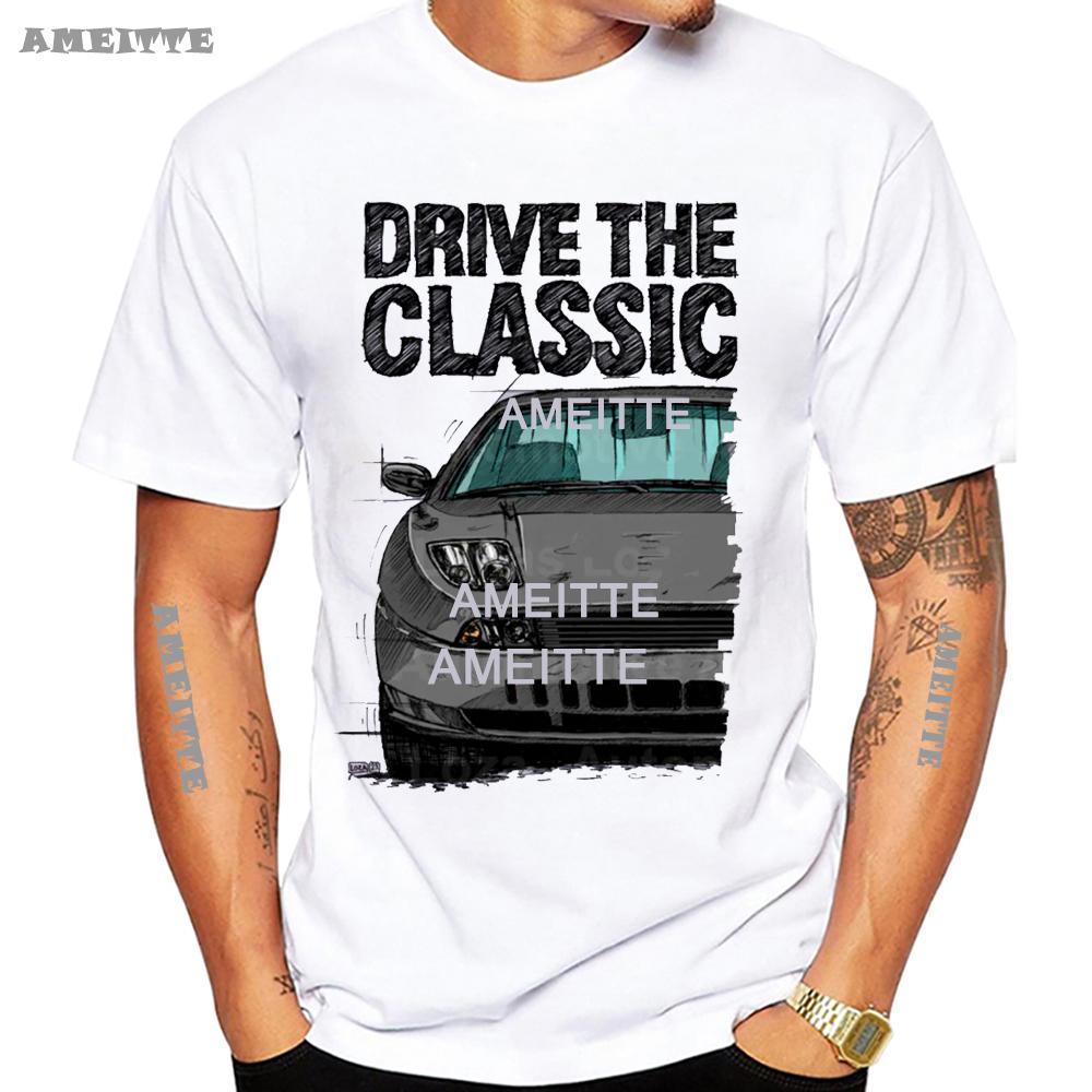Newest Summer Men Short Sleeve Classic Fiats Coupe Color Bumper Grille Version T-Shirt Boy White Tees Legend Car Design Mans Tops