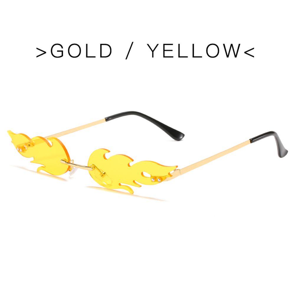 Eyewear Metal Rimless Sunglasses for Women Flame Shaped Sun Glasses Fashion Flame Sunglasses