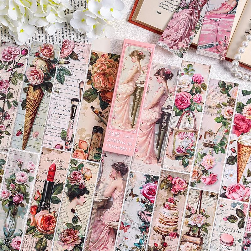 30 шт. набор закладок для книг серии «Романтический сад» из белой картонной бумаги, маркеры для страниц книг, уникальный подарок для чтения