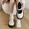 Круглая универсальная ретро-туфля на платформе с завышенной талией, женские туфли из кожи на осень и зиму с юбкой 2025 года, новые туфли Мэри Джейн с неглубоким горлом