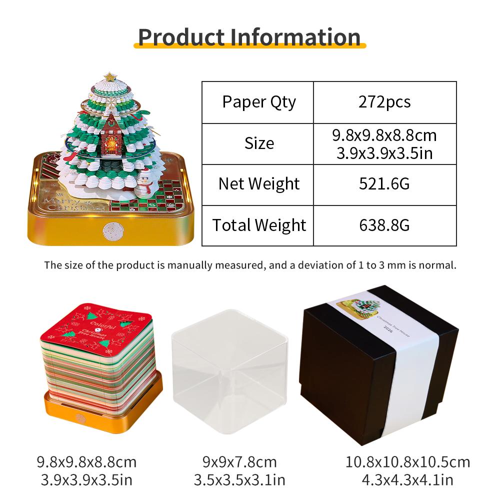 New Product 2026 Calendar Creative Gift Idea Christmas Tree 3d Model Memopad Paper Magic Table Calendar for Christmas Gift