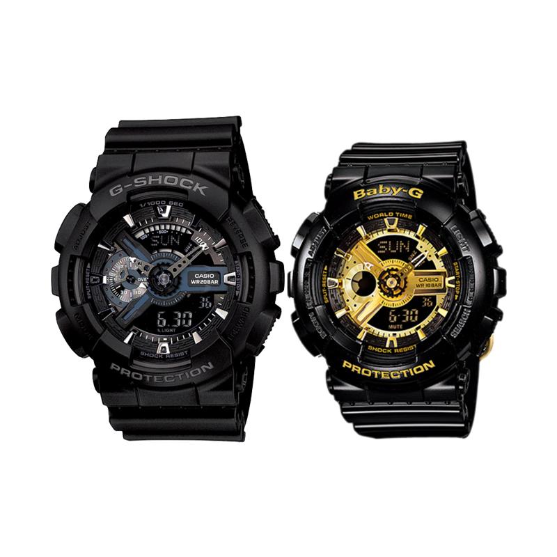 Casio Часы серия-GABA серия Черный Воин классические черные с золотым кварцевый механизм полимерный ремешок Японские и Корейские часы тот же стиль GA-110-1BDRBA-110-1A