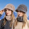 Hat Scarf Set Velvet Cold Protection Warm Knitted Hat