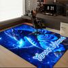 1PC Custom Name Blue Dragon Roses Night Theme Floor Mat Ideal for Living Room, Game Rooms, Office, Bedroom,Floor Mat Playful Design