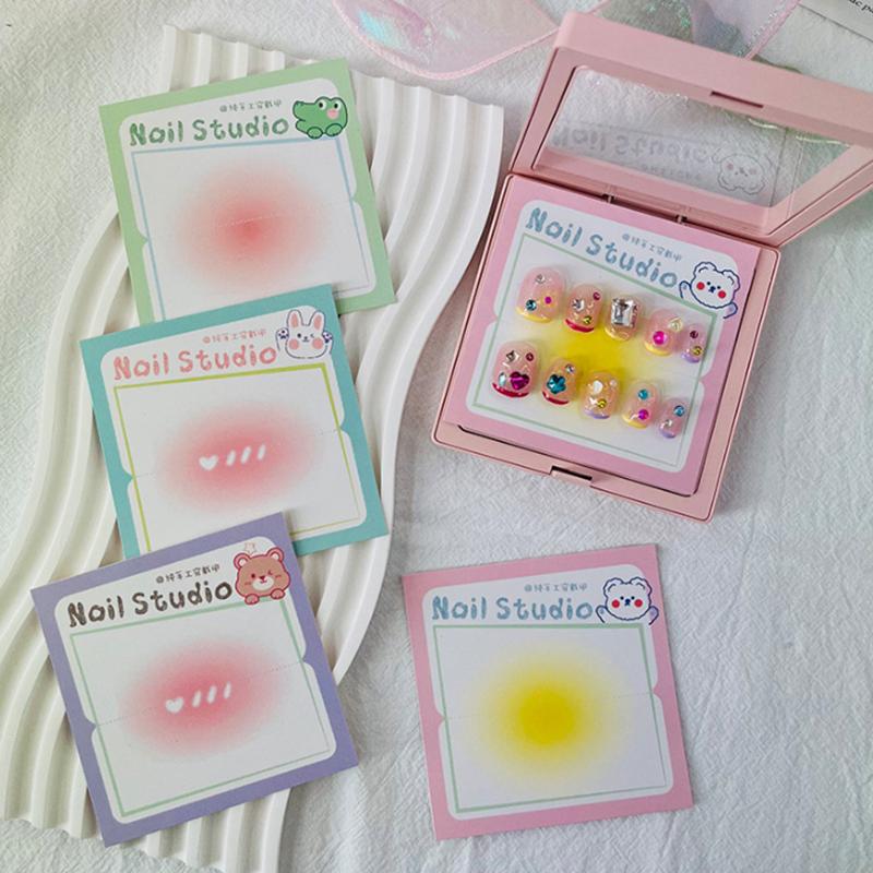 50 шт. Картонные карточки для накладных ногтей 6,5X6,5 см 8X8 см, мультяшный узор, дисплей для нейл-арта, фотореквизит, карточка, типсы для накладных ногтей, маникюр