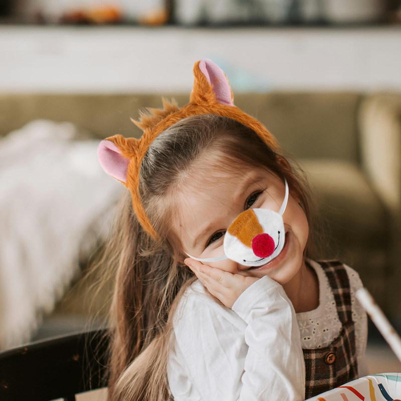 Chipmunk Plush Animal Ears Headband Tail Nose Set Halloween Party Cosplay Costume Dress Up Accessories