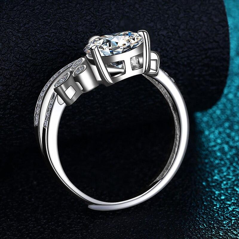 2ct D Цвет Муассанит Кольцо Для Женщин 925 Щепка Белое Золото Обручальное Кольцо Вечность Обручальные Кольца Изысканные Ювелирные Изделия