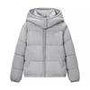 Womens Winter Puffer Coat Thick Hooded Cotton Jacket Solid Color Streetwear Warm Outerwear S M L