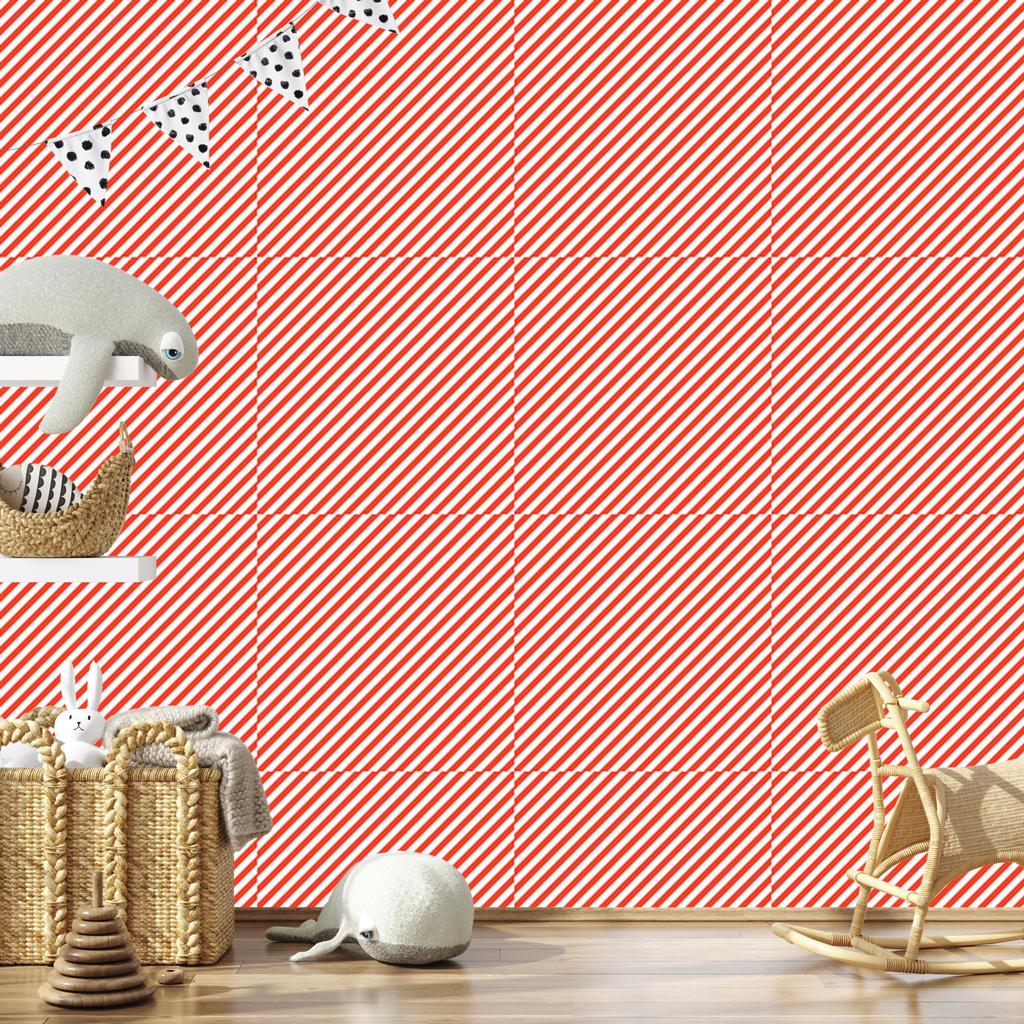 Wallpaper Stripes with a clear detail, coral for the living room and bedroom 50x1000
