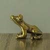 Retro Solid Brass Small Frog Figurine, Creative Car Accessories Ornament, Office Desk Decor, (Meditation Frog Can Be Used As Tea Pet, Incense Burner