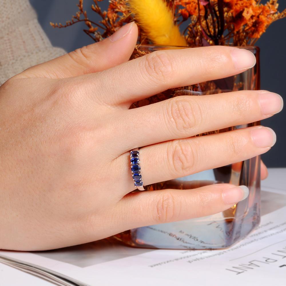 Классическое серебряное женское кольцо с натуральным синим кианитом 1,5 карата, изысканные украшения для женщин, хороший подарок